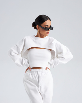 ECRU SHORTIE SWEATSHIRT