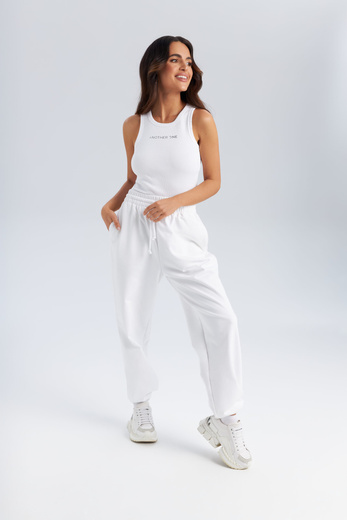 RIZO ECRU LOOSE-FIT SWEATPANTS