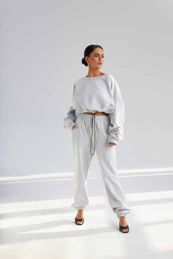 SPODNIE DRESOWE RIZO MELANŻ o luźnym kroju